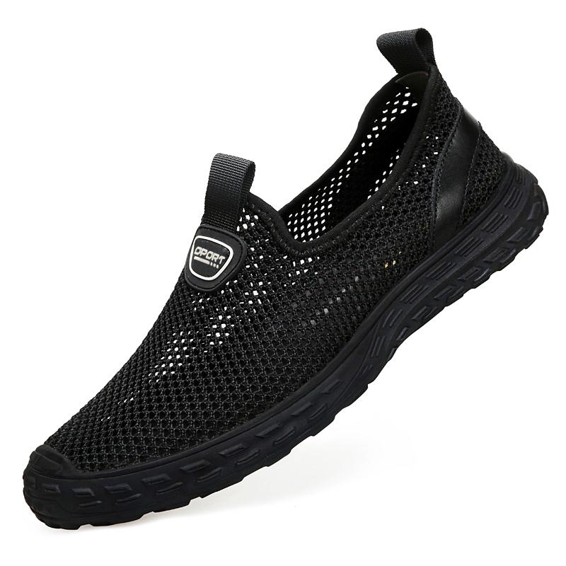 Fashion All-match Mens Sneakers Summer Lightweight Walking Footwear New Men's Loafers Mesh Breathable Flats Mens Slip On Casual Shoes