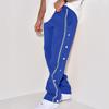 Men's Loose Fit Straight Button Athletic Pants Solid Color Long Pants Casual Pants