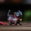 Mini Trä Kattfigur Handgjord Snidning Kattunge Staty Skulptur Gårdshus Rustik Hemkontor Skrivbordsdekoration Prydnad