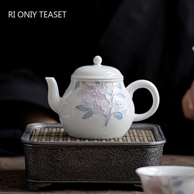 160ml Chinese Handmade Ceramic Teapots Hand-painted Flowers Pattern Porcelain Tea Pot Household Kettle Travel Portable Tea Set