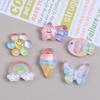Z83 5PCS Resin Cartoon Sparkling Colorful Sunflowers Candy,Butterfly Ice Cream for Scrapbooking DIY Jewelry Making Accessories