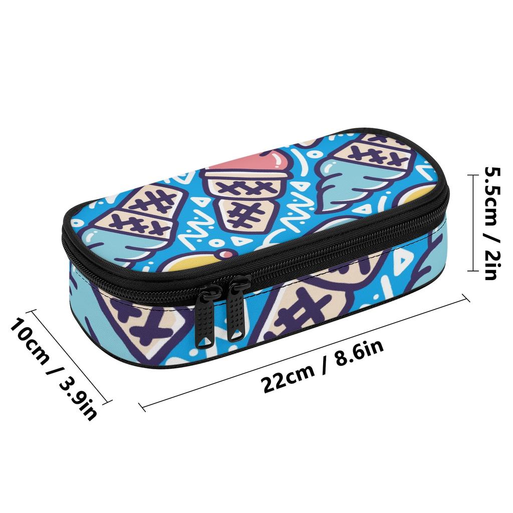 Pencil Pouch 300D Polyester High Capacity Secure Zipper with Mesh Pocket Removable Divider and Pen Slots for Teens and Students