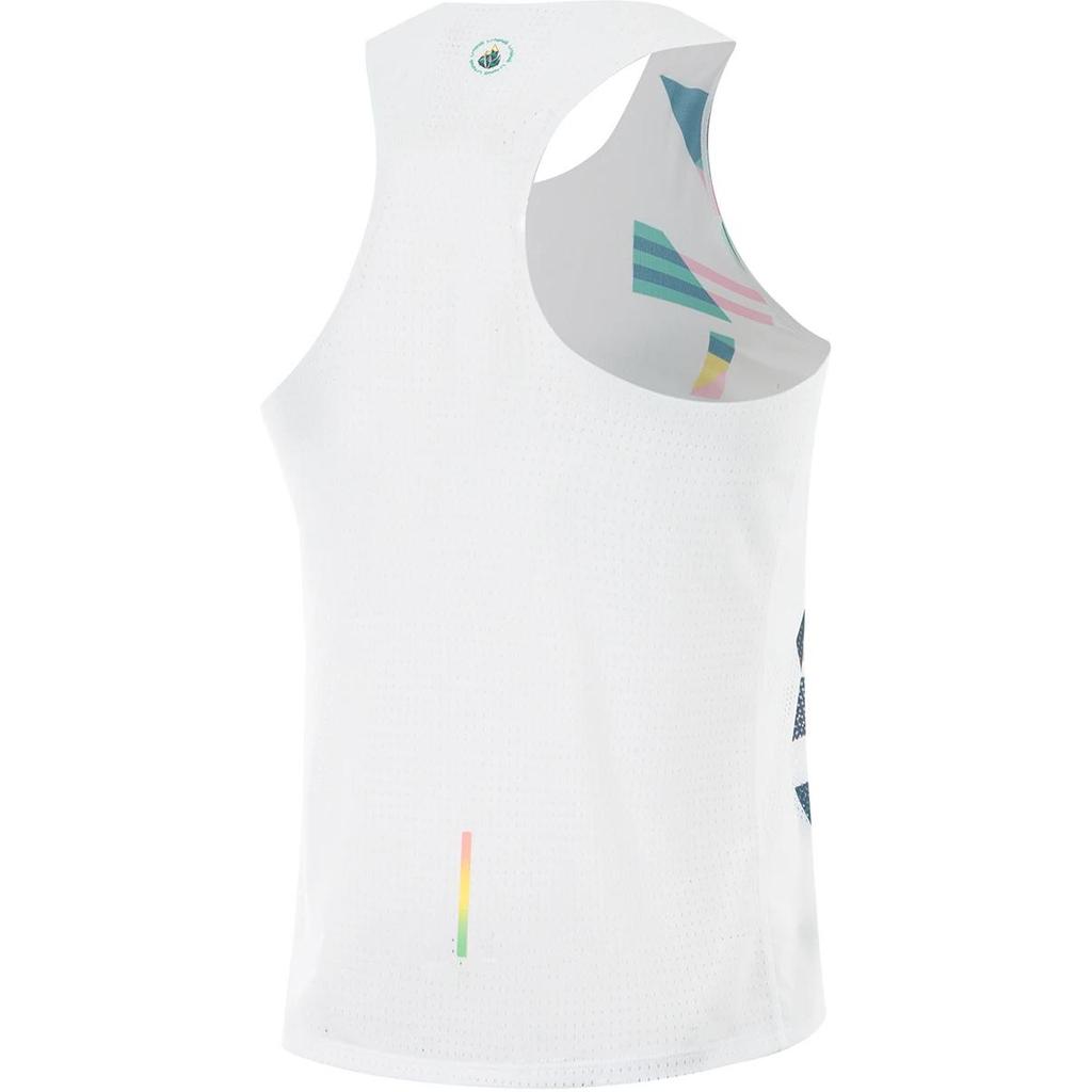 Li Ning Running Series Printed Round Neck Quick-Dry Breathable Slim Fit Sleeveless Vest Men Tops Standard-White AAYU275-1