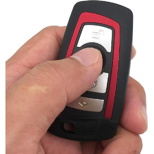 Keyless Entry Remote Control Key Fob Case Cover Replacement for BMW 1 2 3 4 5 6 7 Series X3 M2 F Series 235ix 320 E90 E92 E93 X5 F10 F20 F30 F40 (Red