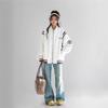 CHANT2nd American Retro Embroidered Baseball Jacket - Women's Spring/Fall Color Block Patchwork