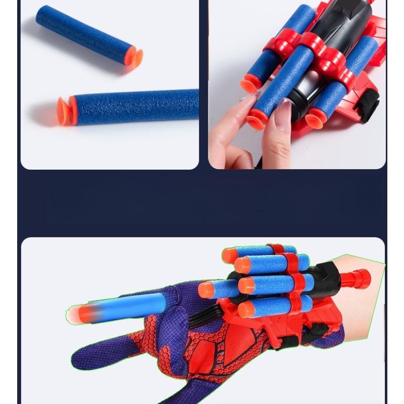 7pcs Spider Launcher Toy Glove Web Shooters Halloween Wristband Prop Boys Cosplay Figure Game Christmas Present Toys