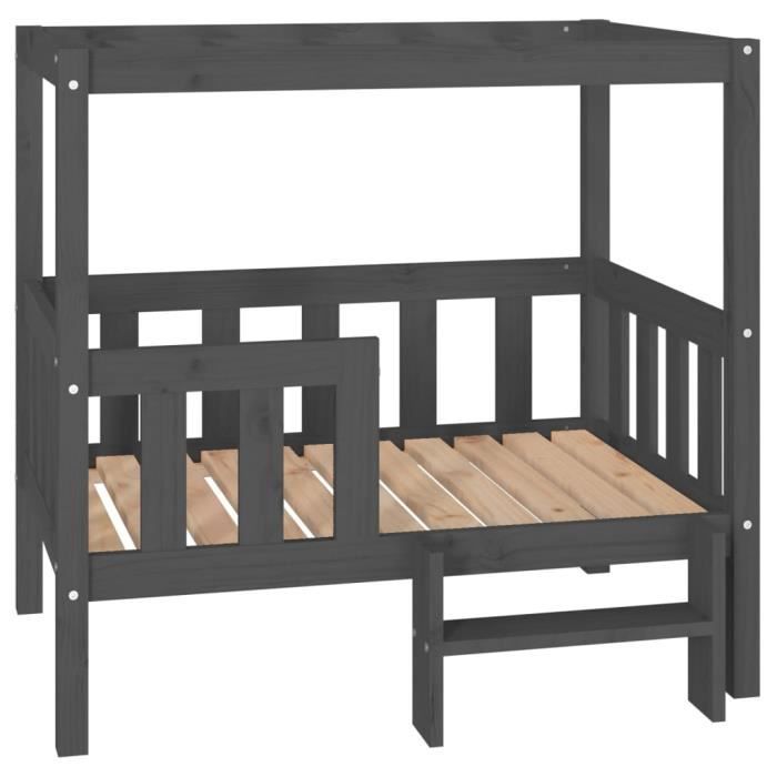 822384 vidaXL Lit pour chien Gris 95,5x73,5x90 cm Bois de pin solide