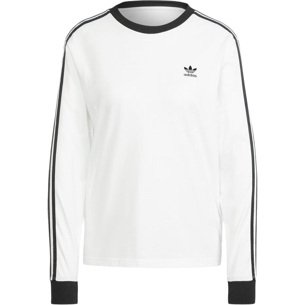 Adidas Originals Adicolor 3-Stripes Crew Neck Pullover Striped Long Sleeve T-Shirt Women Tops White JC5776