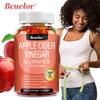 Gomas de Vinagre de Maçã 1000mg com Folato e Vitamina B12, 60 Unidades, Sem Glúten, Não OGM, Suplemento Alimentar