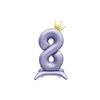 Shallow Purple Number Balloons with Crowns, Approx. 43.5 Inches (110cm), Perfect for Birthdays, Weddings, Parties, and Anniversaries (Purple, 8)