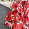 Rochie camisole pentru Sarbatori Temperament Floral Sifon Rochii Bandage Print Femme Robe Coreeana Casual Office Lady Ropa Mujer
