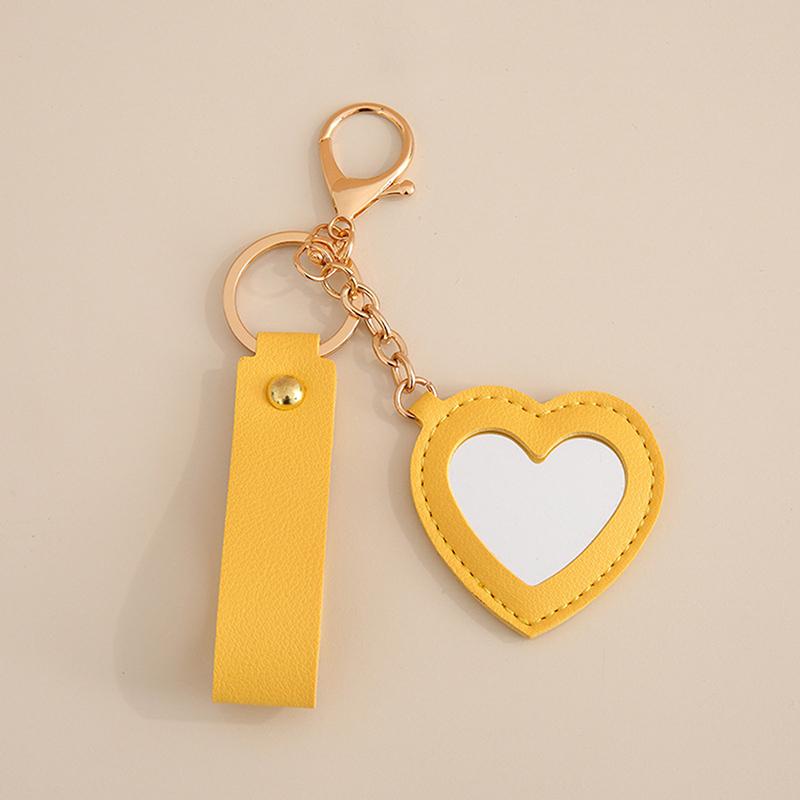 

Творческий брелок из искусственной кожи с цветком в форме сердца, круглой формы, мини-сумка для макияжа, подвесное украшение для автомобиля, безделушка для женщин и девочек, подарок