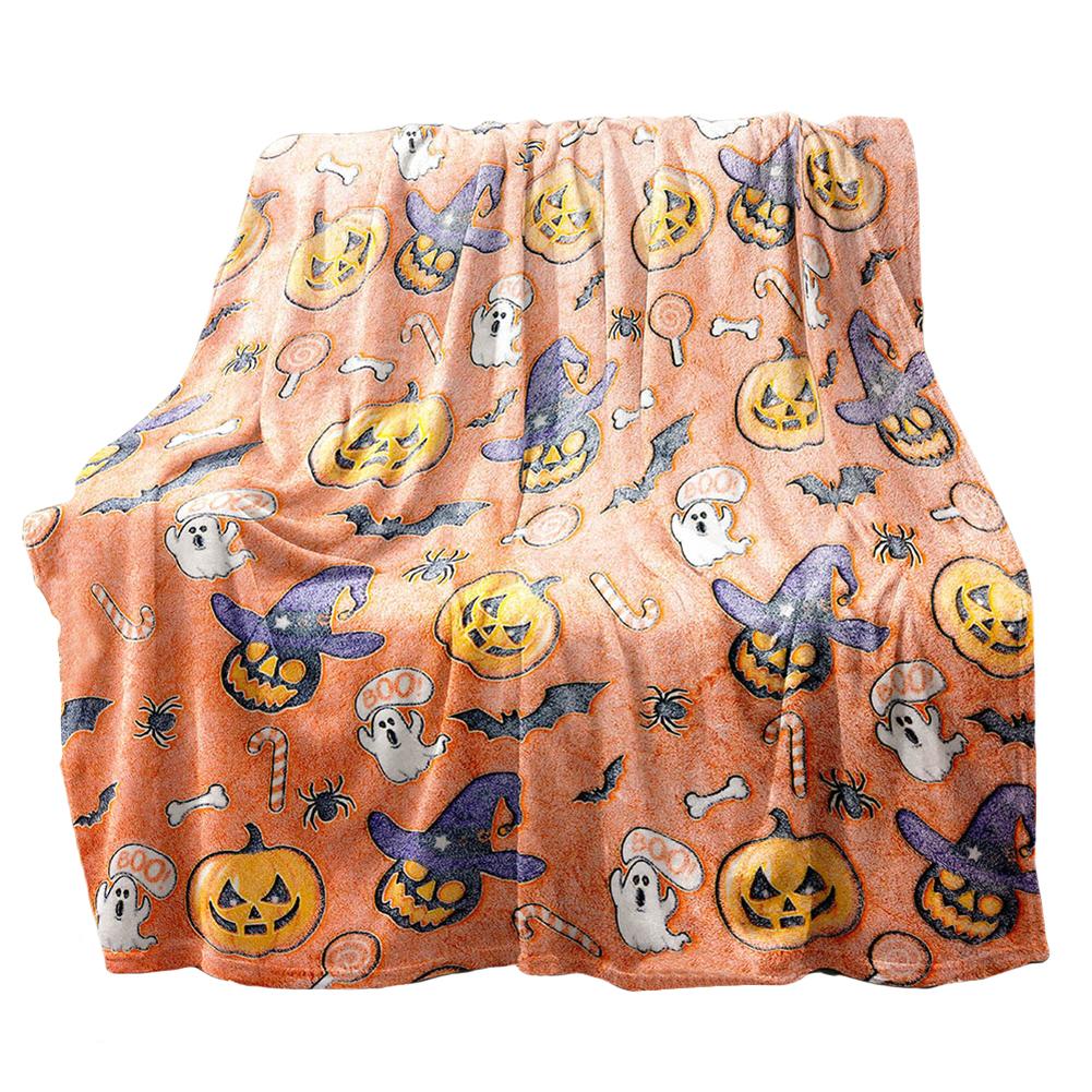 

Хэллоуин Фланелевый Плед Одеяло Призрачная Летучая мышь и Тыква Узор Одеяла Милое Одеяло для Сна Всесезонное использование Хэллоуин Рождественские Подарки 130x150cm