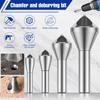 4pcs Chamfer Deburring Drill Bit Set 90 Degree Steel Countersink Drill Bits Hole 2-20mm Deburring Bits Round Shank Hole Cutter