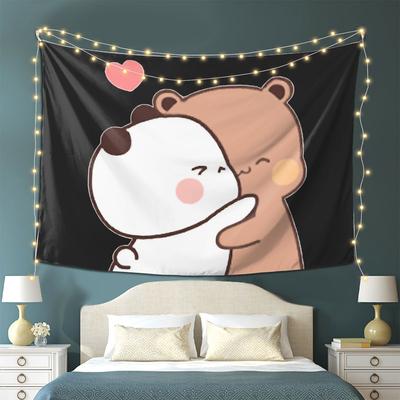Peach And Goma Bubu Dudu Balloon Tapestry Wall Hanging Aesthetic Home Decoration Tapestries for Dorm Room