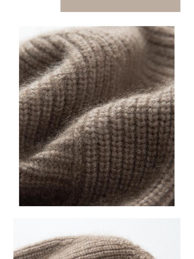 Hepburn Style Women's Heavyweight Four-Ply Cashmere Knitted Beanie