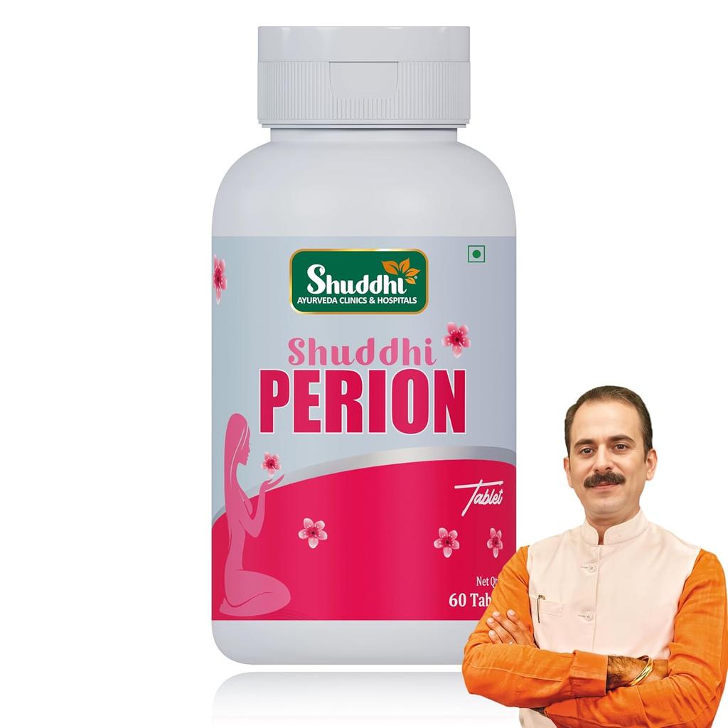 Shuddhi Perion Ayurvedic Tablets for Women Cycle Support, Herbal Wellness Formula, 60 Veg Tablets Daily Care, Support