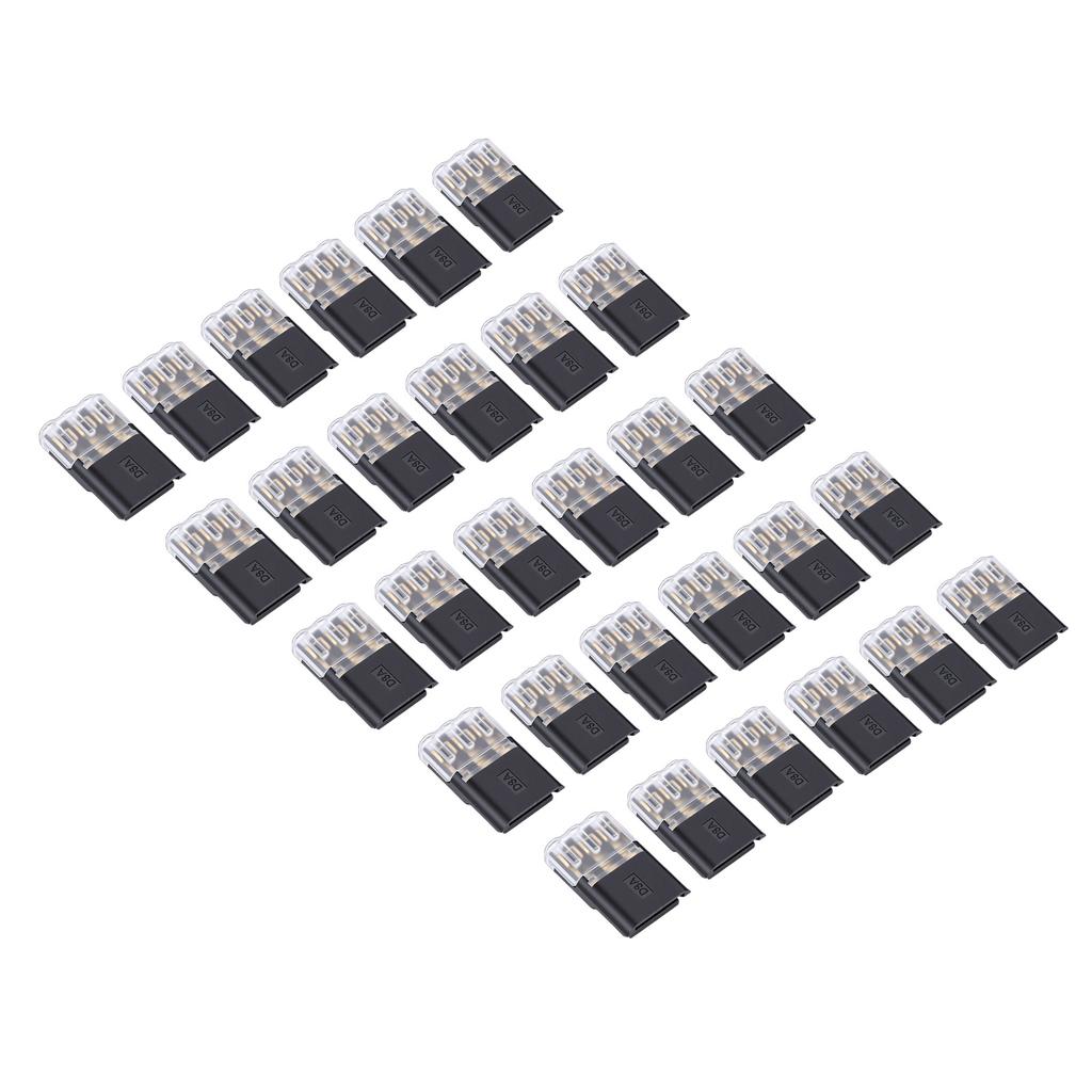 30Pcs Wire Plug in Connector 3 Pin with Locking Buckle No Stripping Quick Splice Clips for 18-16AWG LED Strip Light Electrical Cable 3mm Hole Dia