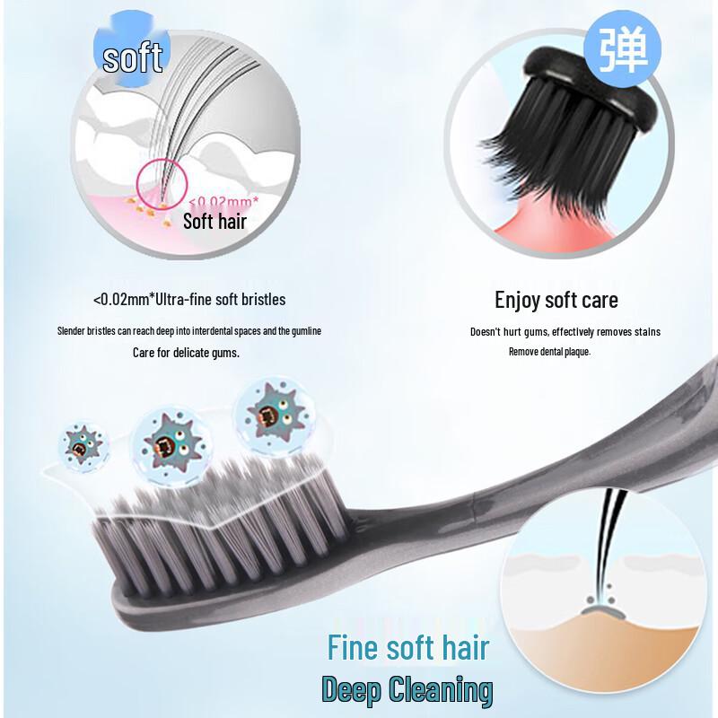 Yaboshi DT703 Charcoal Silk Soft Bristle Toothbrush