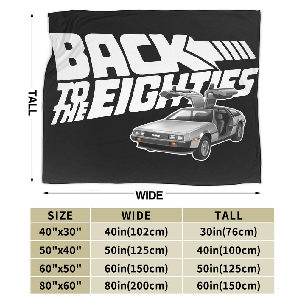 Delorean Back To the Future 80s Style Knitted Blanket Car Time Machine Flannel Throw Blankets Couch Printed Thin Multifunction