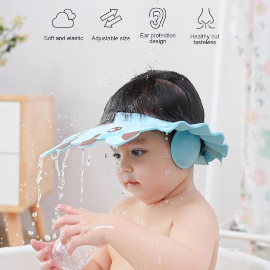 Baby Shampoo Cap Adjustable Safe Shower Bathing Cap Hair Washing Visor Hat