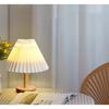 Vintage Pleated Remote Control Night Light Nordic Bedroom Table Lamp Umbrella Shaped Bedside Lamp Creative Gift For Home Decor