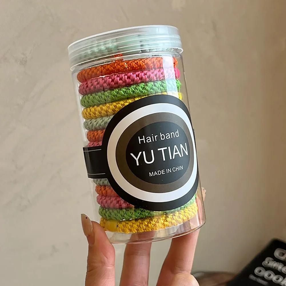 15Pcs Woven High Elasticity Hair Bands for Women's Hair Tie Basic Rubber Bands Thickened High Ponytail Headband Hair Accessories