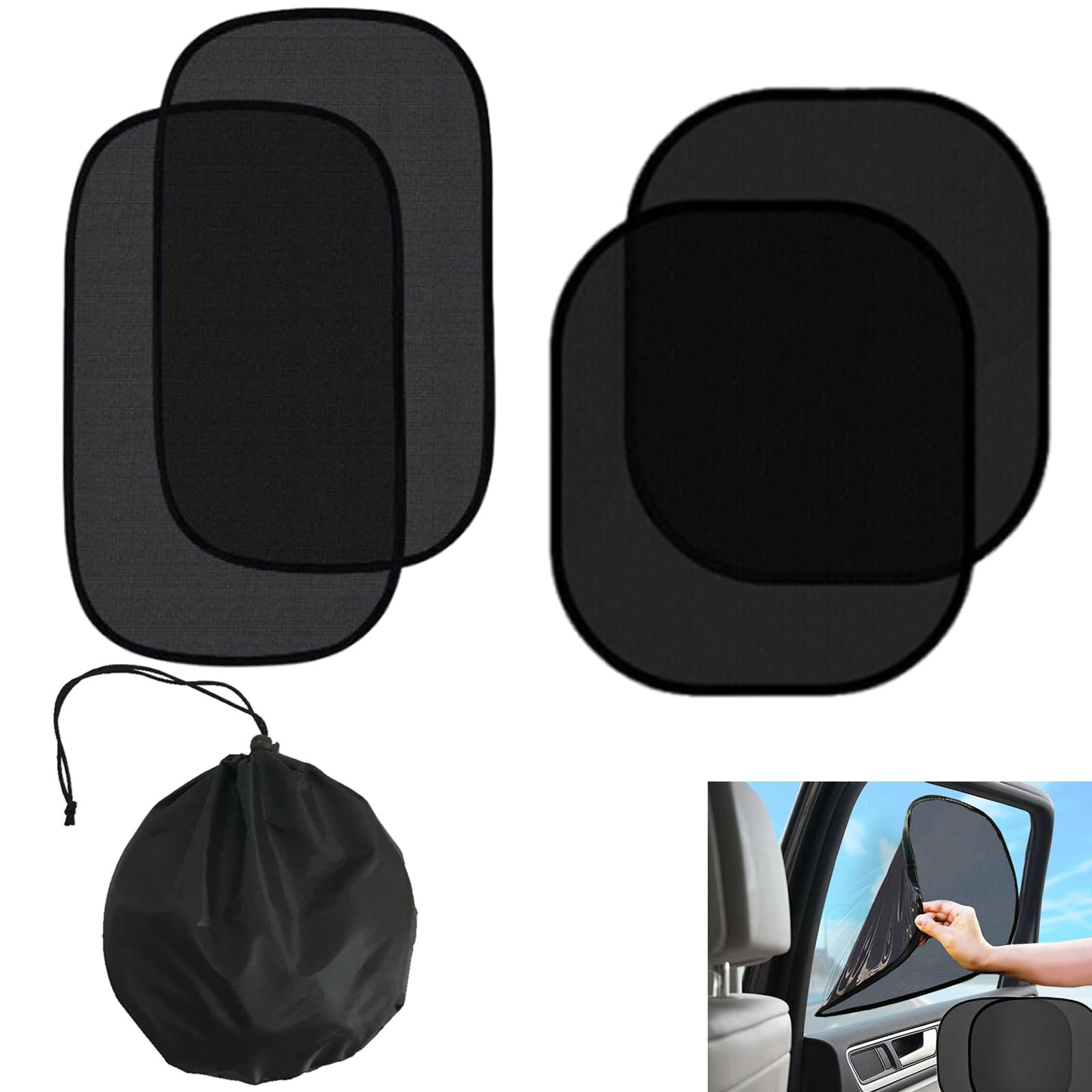 

Car Electrostatic Light UV Universal and Easy Storage Bag Heat Summer Essentials 44x38cm of Sunshade, Adhesion, Blocking, Insulating, Protection, Fit, чёрный