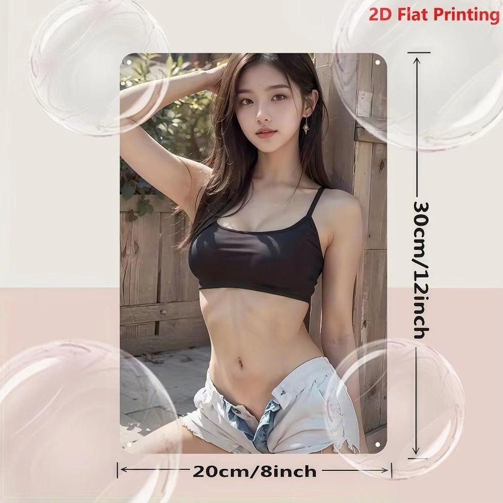 Poster Segno di Latta Metallico Ragazza Sexy Arte Murale Decorazione Casa 20x30cm