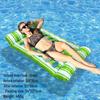 Inflatable PVC Float Recliner: Foldable Striped Swimming Bed