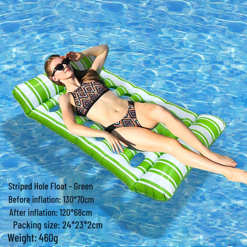 Nafukovací PVC lehátko: Skládací pruhované plavací lehátko