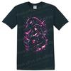 Cyberpunk Anime Warrior Female T Shirt Neon Pink Blue Glitch Art Graphic Tee