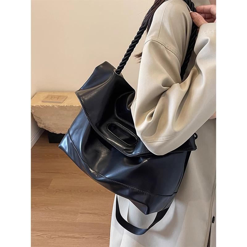 Autumn and winter single shoulder oblique span bag women's versatile large-capacity briefcase pu retro temperament tote bag high-end sense