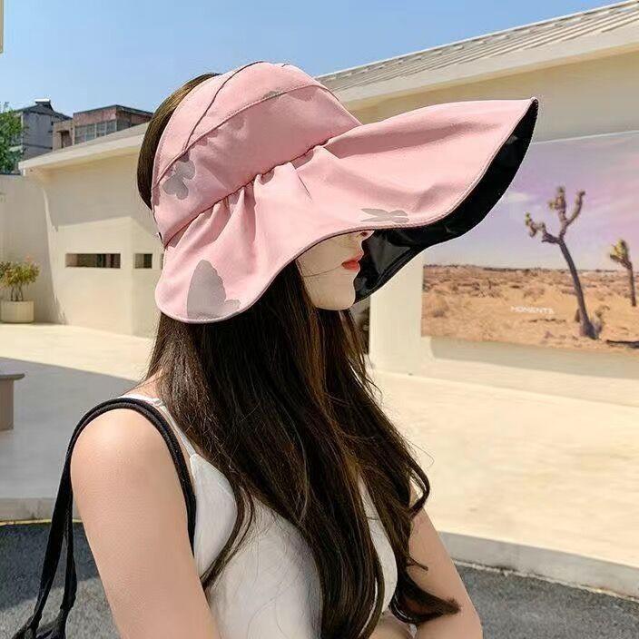 Sun Protection Wide Brim Hat With Breathable Polyester For Women Summer Beach Sun Hat