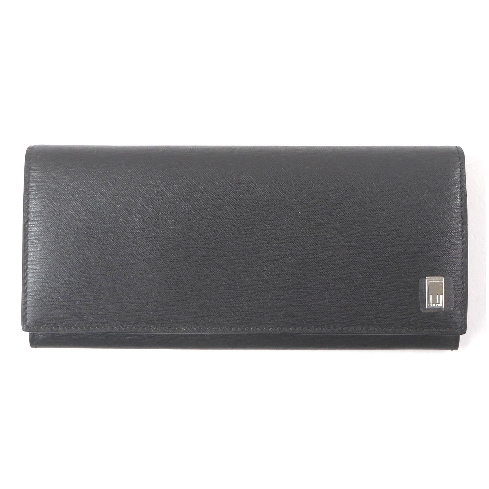 Pristine Dunhill Purse sidecar Long wallet black leather mens Used