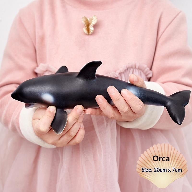 Soft Rubber Marine Animal Model Realistic Great White Shark Blue Whale Turtle Megalodon Duck Toys Collectible Action Figures