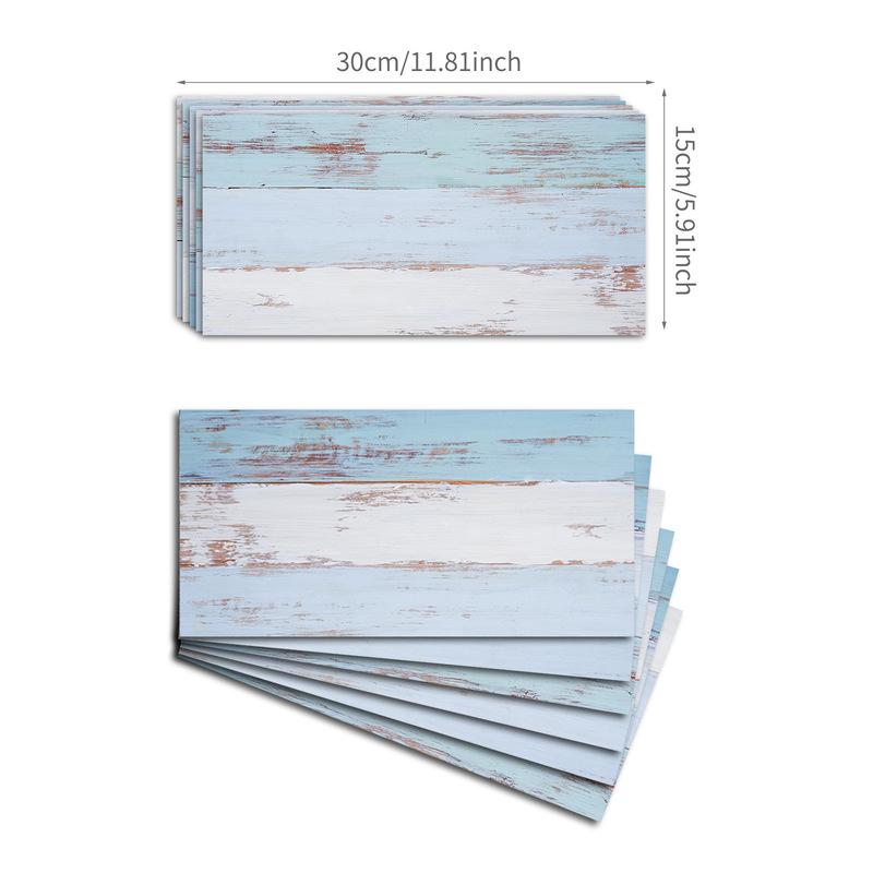 

4/12 шт. Синяя деревянная настенная плитка наклейка самоклеящаяся водонепроницаемая ПВХ кухня ванная комната декор S