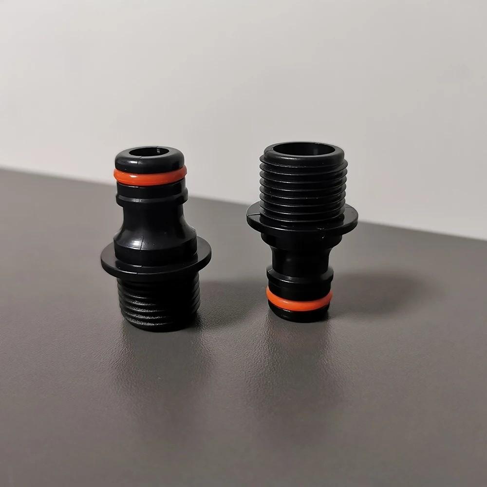 Black Brass Tap Nipple Connector 1/2" 3/4" Quick Insertion Nipple Water Hose Fittings