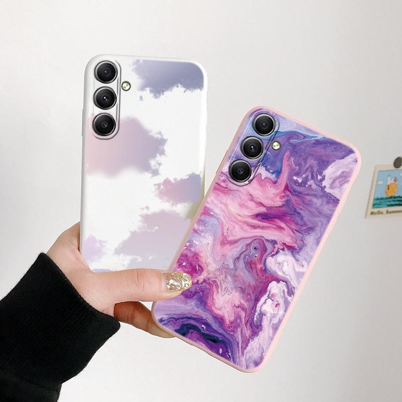 Cloud Patterned Soft Silicone Case For Samsung A55 A35 Xiaomi Redmi Note 13 Pro 13C iPhone 15  Huawei Honor Realme Camera Protective Shockproof Cover
