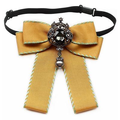 Black Crystal Women Neck Ties Accessories Vintage Bow Tie Women Green Fake Neck Tie For Women Tops and Blouses Shirt Gravata