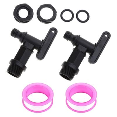2 stuks Afvoer kraan Regenvat 3/4 Inch Kraan met Afdichting Borgmoer Afdichtingstape voor Regenwater Vaten Watertank Regen Vaten Kraan