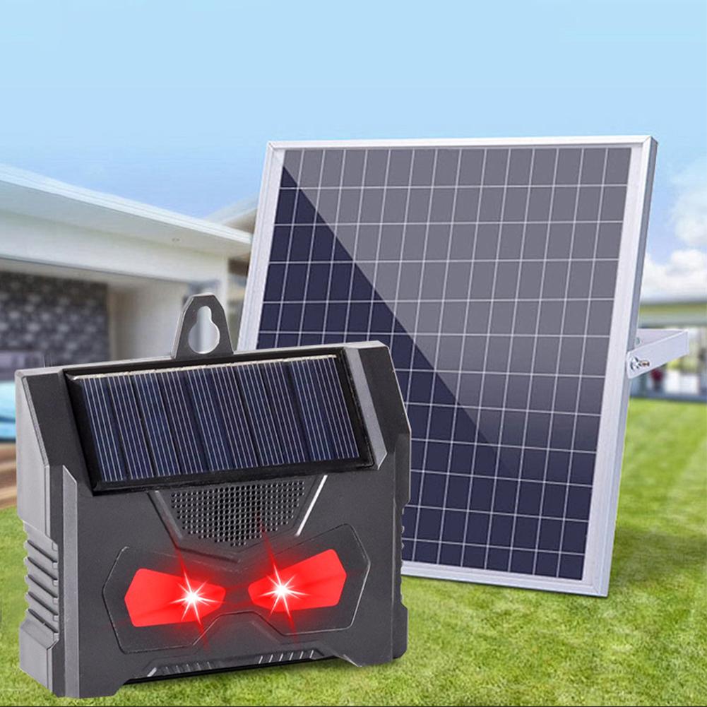 Solar Powered Ultrasonic Animal Repeller with LED Flashing Light Waterproof for Squirrels Raccoon Rabbit Fox Garden Yard Farm