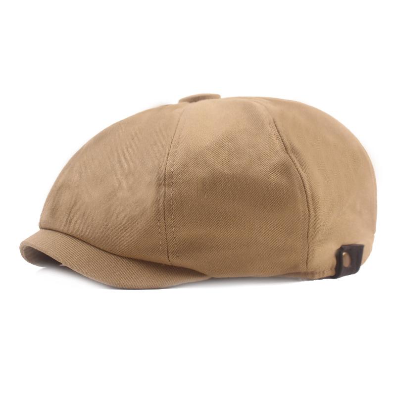 Bavlněný baret Pánská malířská čepice Newsboy čepice Klobouk Rybí kost Osmihranný klobouk