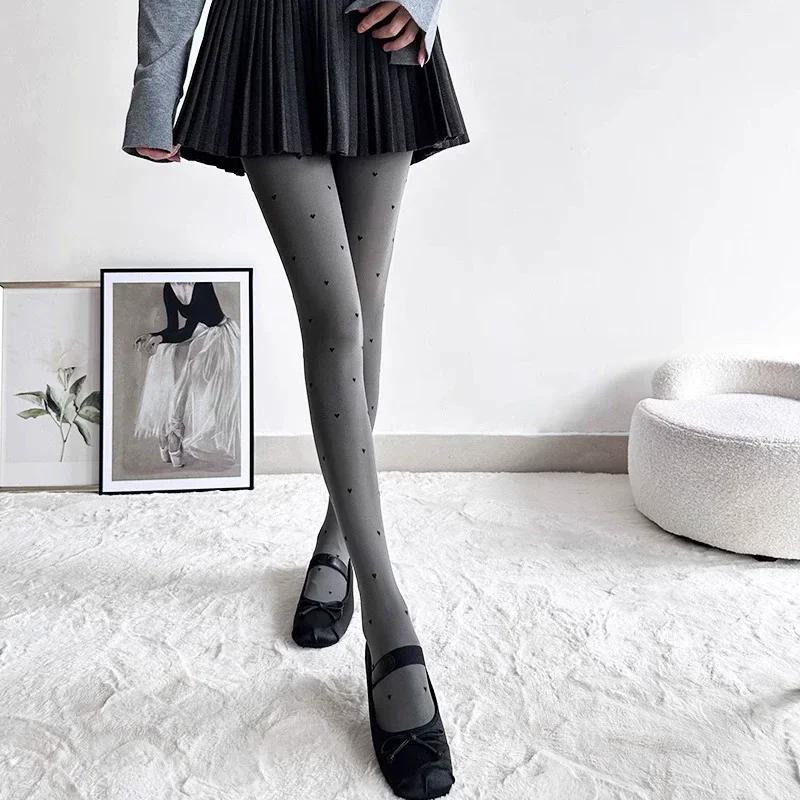Yto Scarf Women's Grey Sexy Polka Dot Thin Stockings Sweet Girl Thigh High Stockings Tights Lingerie Pantyhose Practical Household Product Cm