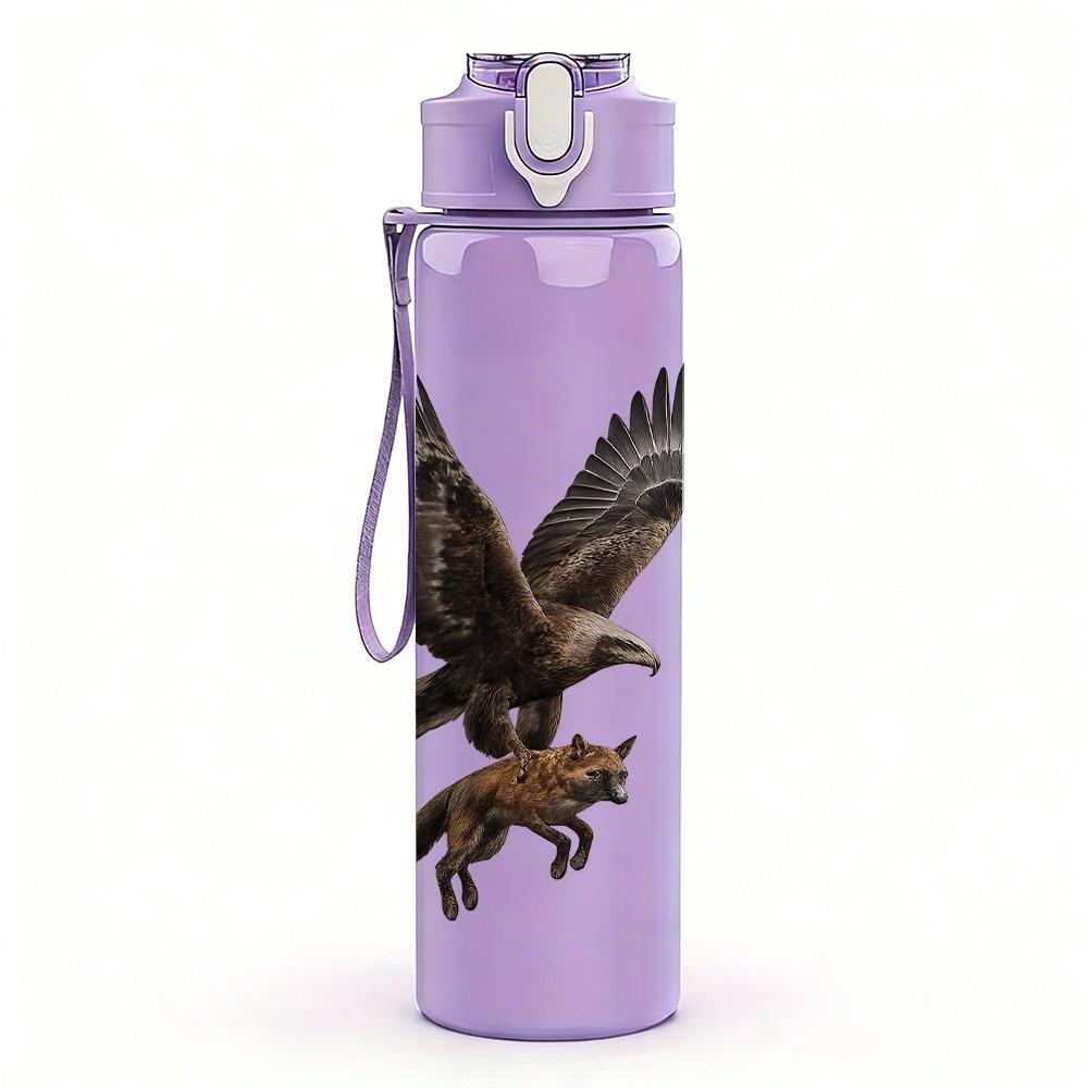 1PC Flying Eagle Bird 750ml Color Plastic Sports Water Bottle Leakproof Flip Straw Lid Suitable for Sports Office Home Use