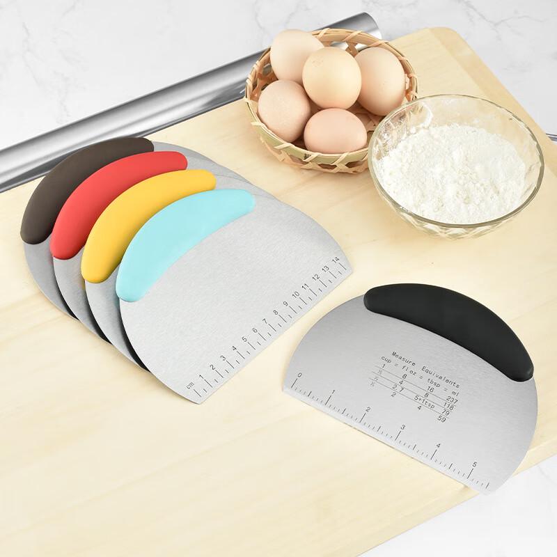 Stainless Steel Semi-Circular Dough Scraper with Scale