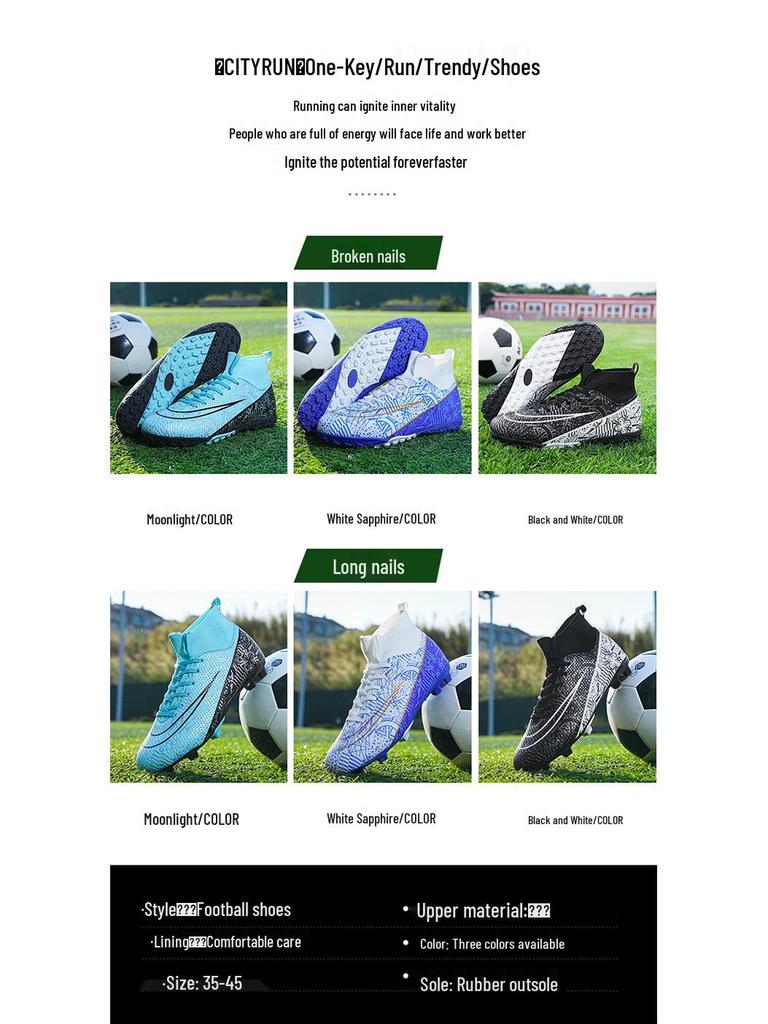 Unisex Youth Professional Long Spike Football Shoes