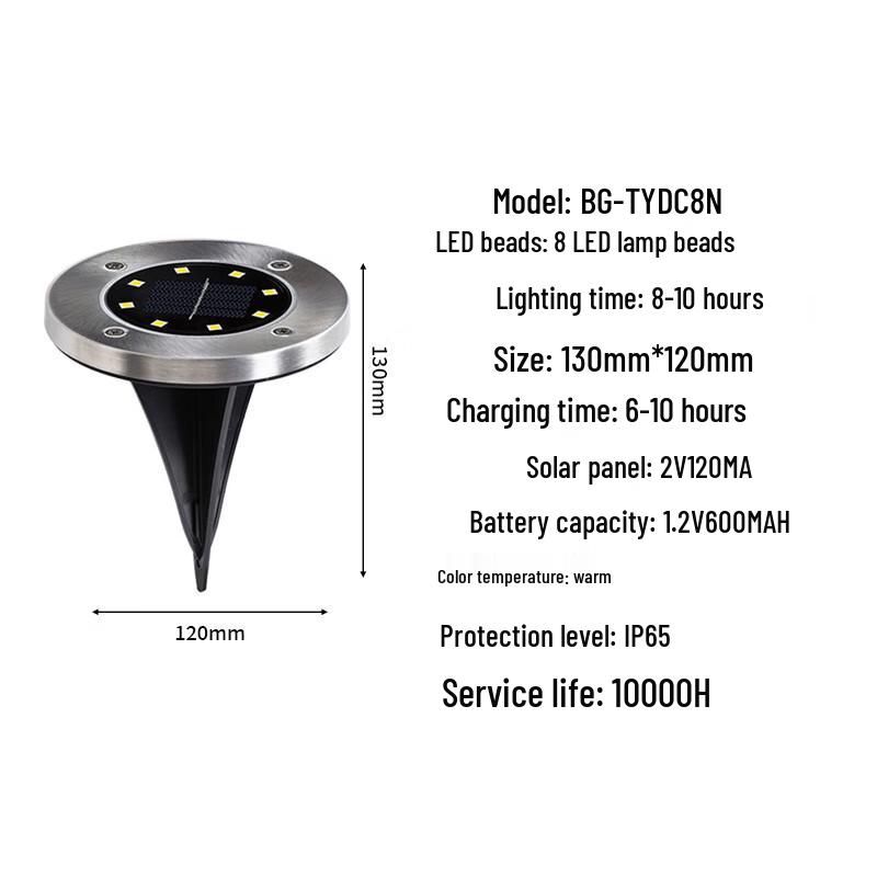Luces LED Solares para Jardín Beigong Empotrables