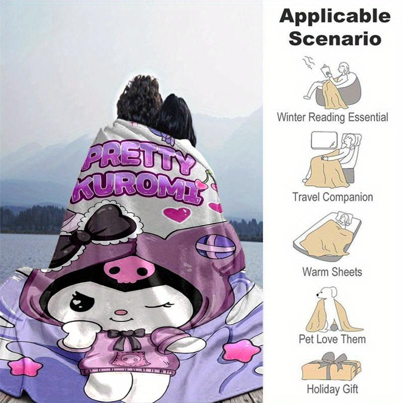 1pc. Cute Kuromi Design Blanket - Perfect for Home, Office, Outdoor Use & G