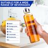 Glass Sports Water Bottle with Carrying Strap 500/750/1000ML for Vegetable Juices Fruit Juices And Coffee Include Cleaning Brush